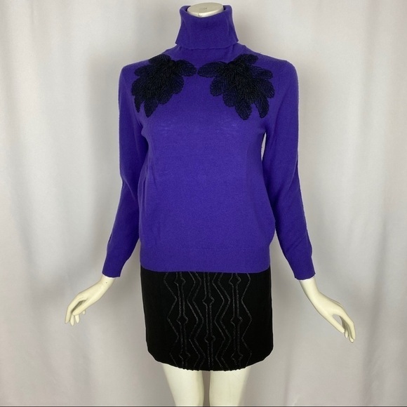 3.1 Phillip Lim Merino Wool Purple Turtleneck Sweater Size Medium - Picture 1 of 8